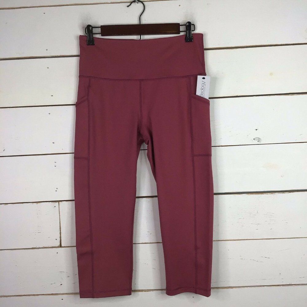 New Ideology Cropped Leggings Activewear High Rise Malaga Pink Women's Medium
